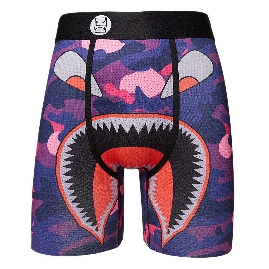 Marca de moda PSD seda de hielo pantalones cortos de poliéster pantalones de playa estampados anime deportes cómodos correr bóxer calzoncillos para hombres