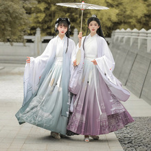 魏晋风原创汉服女2025新款中国风大袖衫交领齐腰襦裙古装男情侣款