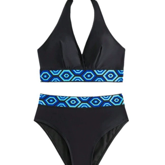 Split colored swimwear, 2023 collection, European style