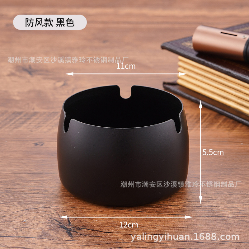 Cenicero de acero inoxidable dorado grueso, resistente y elegante, ideal para bar o cafetería, venta directa de fábrica