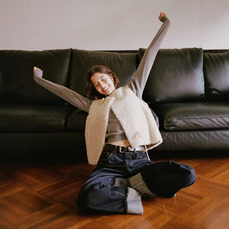 Lamb Plush Vest Women's Autumn and Winter 2025 New Fur One-Piece Vest Environmentally Friendly Fur Jacket Vest