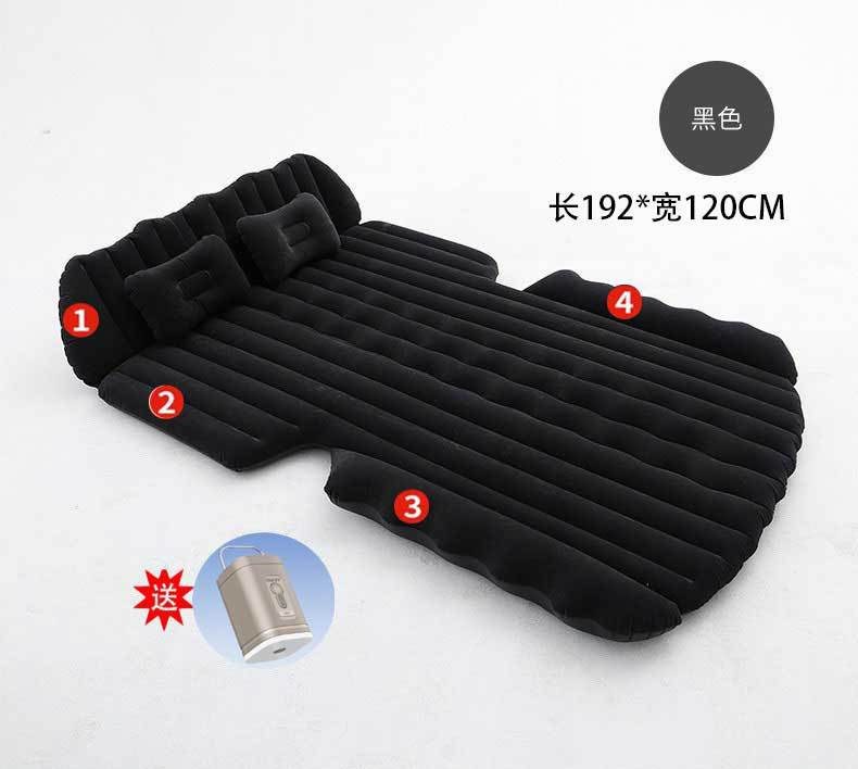 Qìchē – Vehicle-mounted inflatable bed Mattress SUV - suv192-trunk-integrated-bed-wireless-electric-pump-with-headrest-black