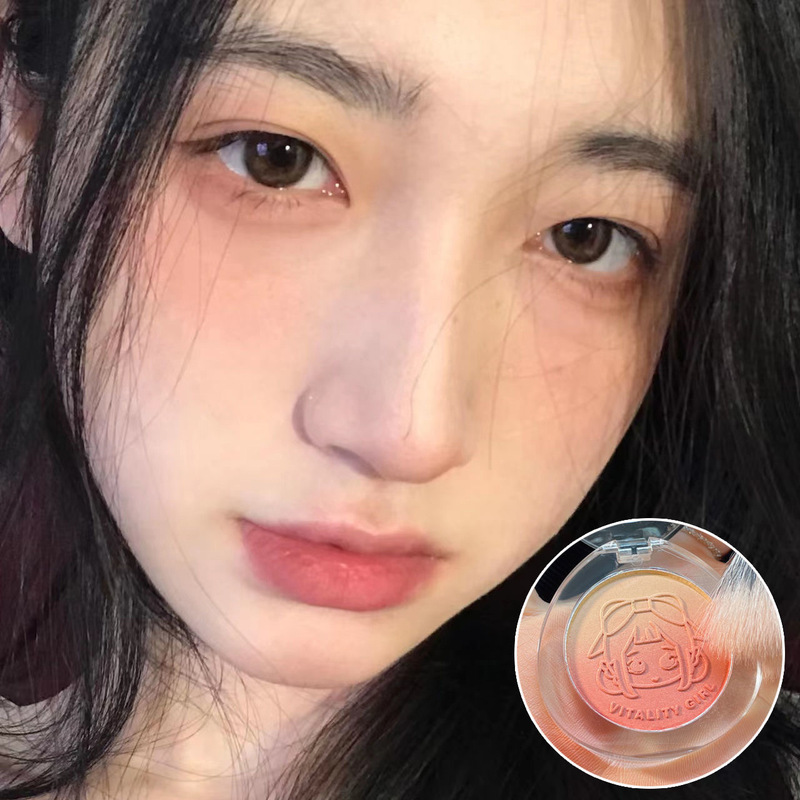Kakashow元気少女グラデーション二色頬紅粉オレンジ色裸化粧自然ハイライト修容紅一体盤|undefined