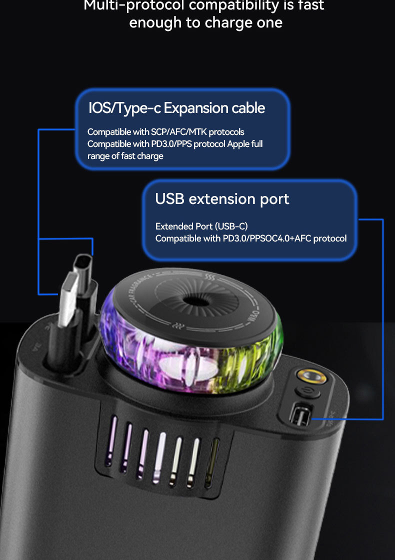 New starry sky ceiling aromatherapy spray ambient light four-in-one data cable super fast charging car charger