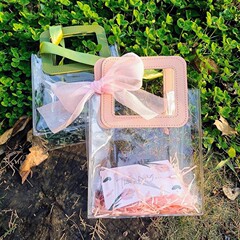 透明ギフトバッグpvc手提げ袋お土産袋包装ギフトバッグ喜糖店ギフトバッグ黒スポット