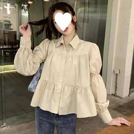 春秋季长袖装设计感小众衬衣2023新款法式港风气质别致上衣衬衫女
