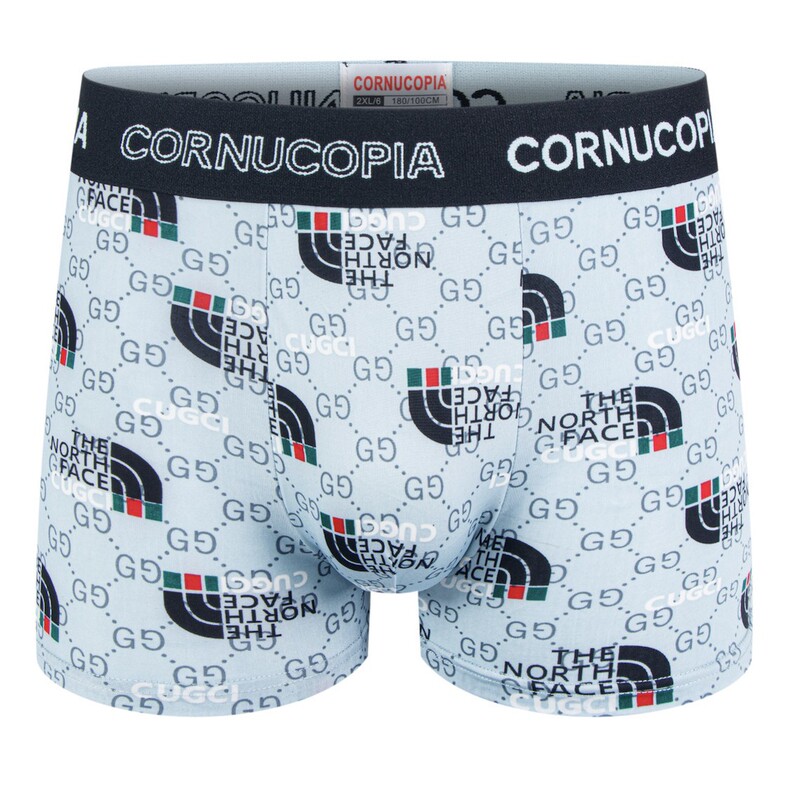 Men's Milk Silk Printed Boxer Briefs, Mid-Waist, Loose, Breathable, Antibacterial, Comfortable, Summer Style Underwear Wholesale