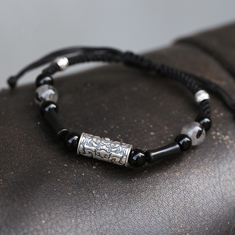 "Kirin Transfer Beads" Silver-plated Bracelet Men's High-end Men's Hand Rope Simple and Generous Men's Bracelet