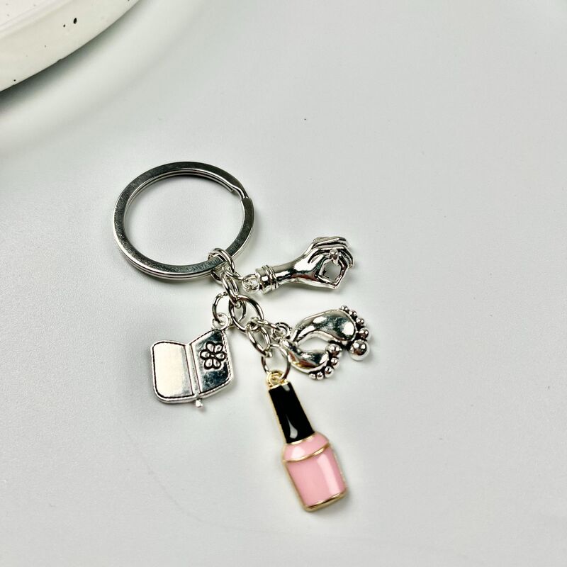Cross-border New Finger Foot Nail Polish Shape Keychain Simple Women's Bag Pendant Halloween Keychain