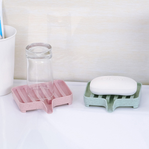 Creative and environmentally friendly wheat straw drainable soap box, bathroom soap rack, bathroom drainable soap storage box