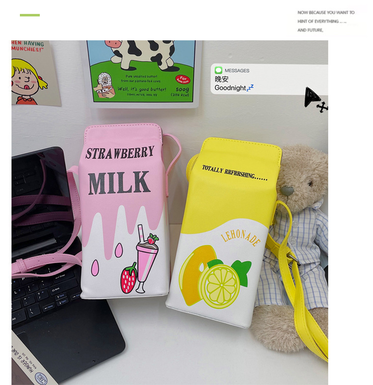 Small Pu Leather Fruit Square Buckle Crossbody Bag display picture 16