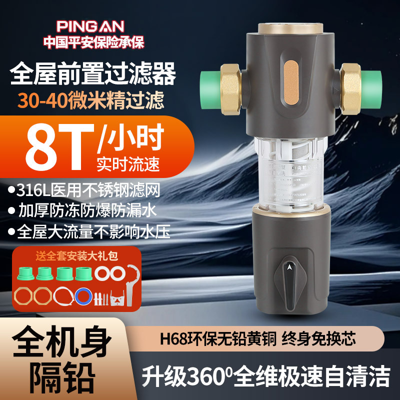 Anti-Freeze Whole House Pre-Filter Backwash All-Copper Explosion-Proof Water Purifier Household Tap Water Lead Separator Water Filter