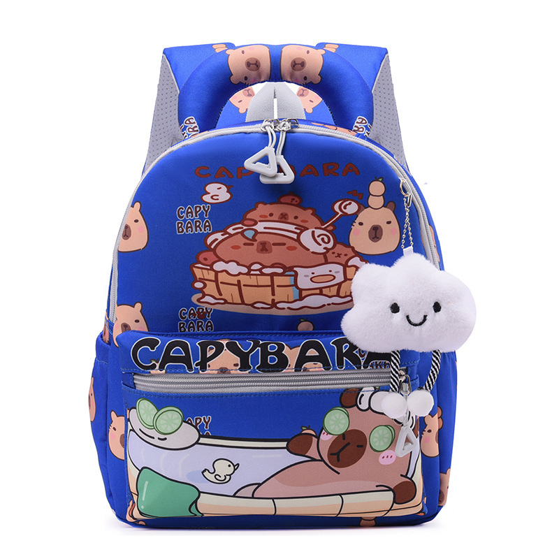 Carita encantadora mochila de niñas Kapibara, mochila transpirable de dibujos animados, mochila de jardín de infantes, 3 años de edad, 5 años de edad, mochila de niños.