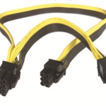 PCIe 6Pin公头转双PCIe 2X 8针（6 + 2）公头电源线缆 18AWG