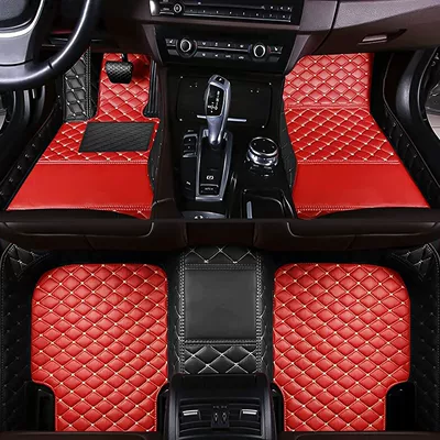 matching car mat, Modelə uyğun ayaqaltı - specific-model-year-notes-or-message-customer-service-red-and-black-single-layer-diamond-lattice