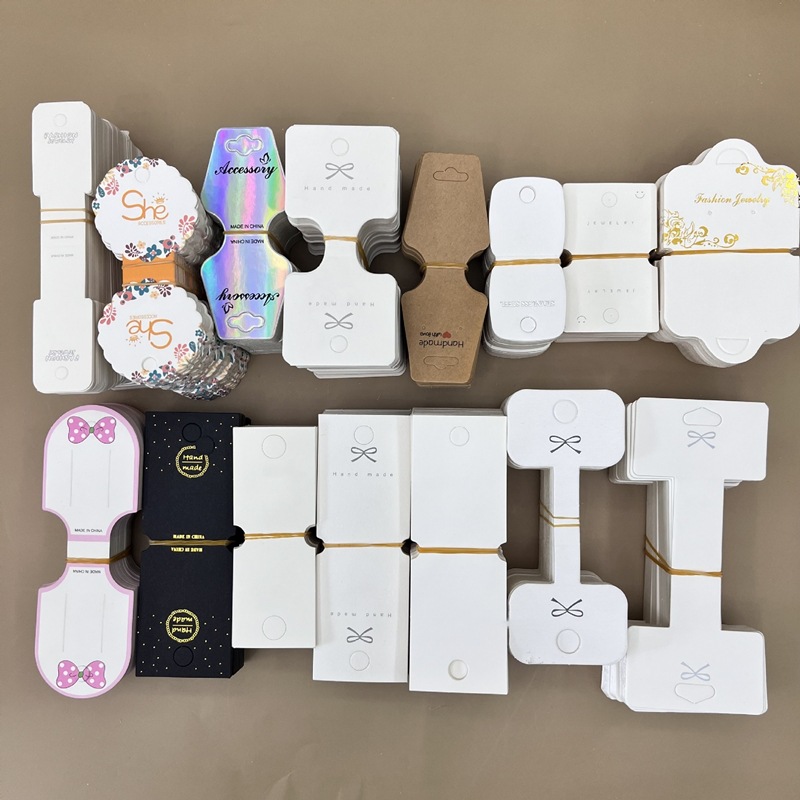 一张价~张特大号发箍卡片皮筋发圈对折领结卡头头绳包装diy吊卡纸
