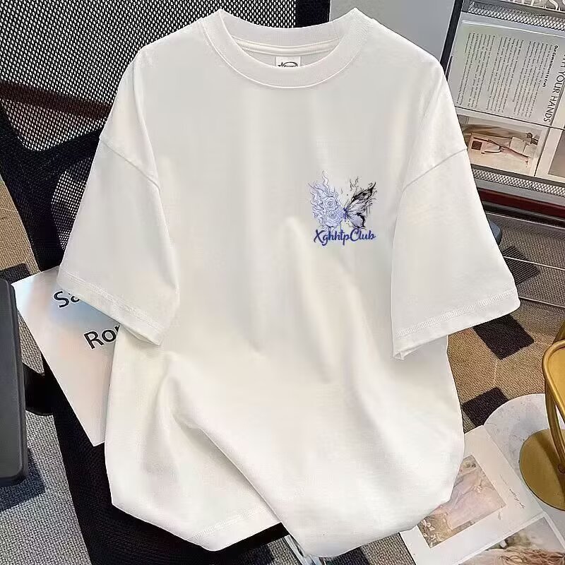 T-shirt oversize con stampa farfalla per uomo e donna_voghion.com