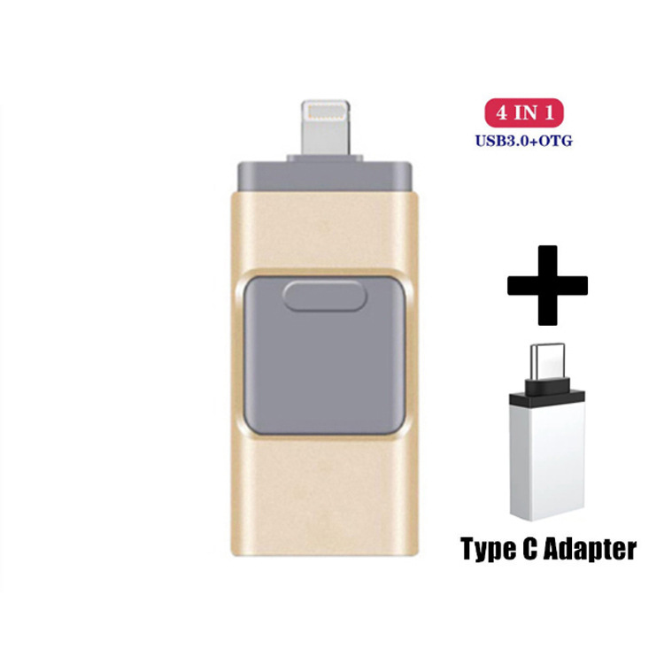 Disco flash del usb del teléfono móvil tres-en-un disco flash del usb para el ordenador androide 1t del iPhone de la manzana