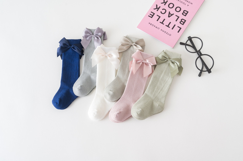 Women's Fashion Bow Knot Cotton Bowknot Crew Socks 2 Pieces display picture 13