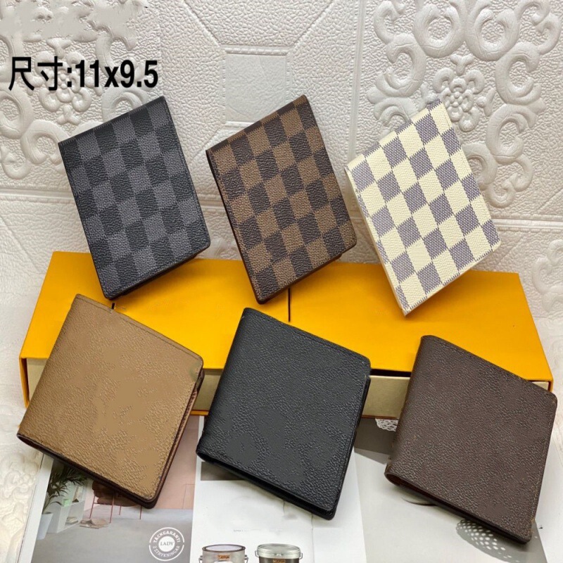Old Plaid Short Clip Wallet Foreign Trade Purse Source European and American Classic Fashion Explosions Letter Men's 60223 Old Plaid Short Clip Wallet Foreign Trade Purse Source European and American Classic Fashion Explosions Letter Men's 60223