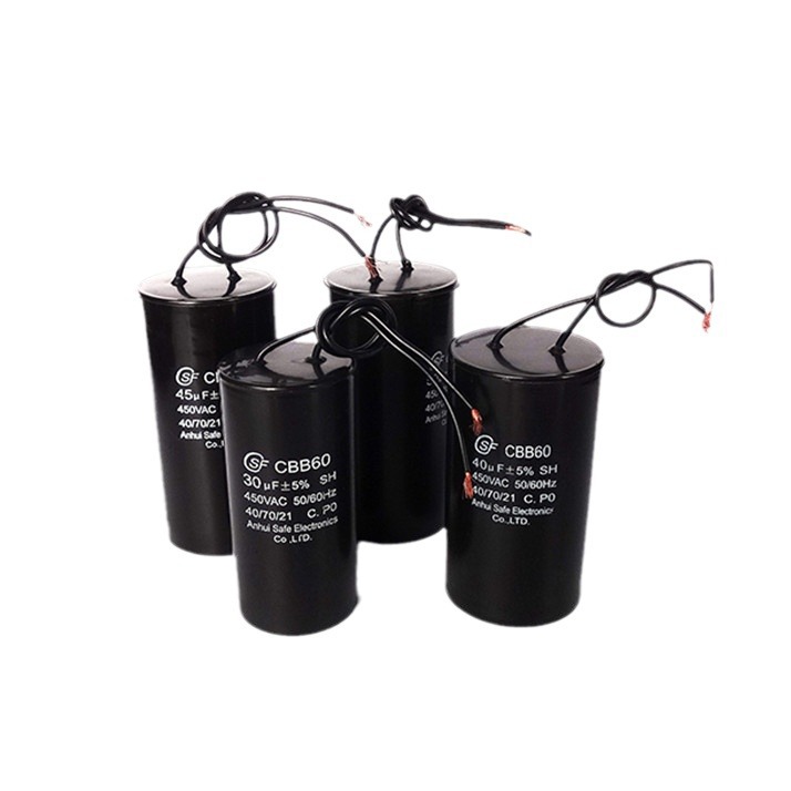 CBB60 1uf-100uf圆柱形塑壳电机运行启动电容器