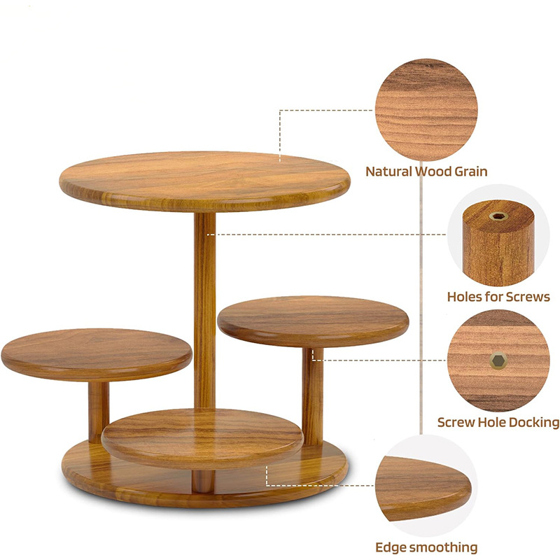 Decoración de mesa de postre de madera maciza multicapa cupcake tablero de bocadillos estante de exhibición de postre de madera tronco estante de pastel de madera