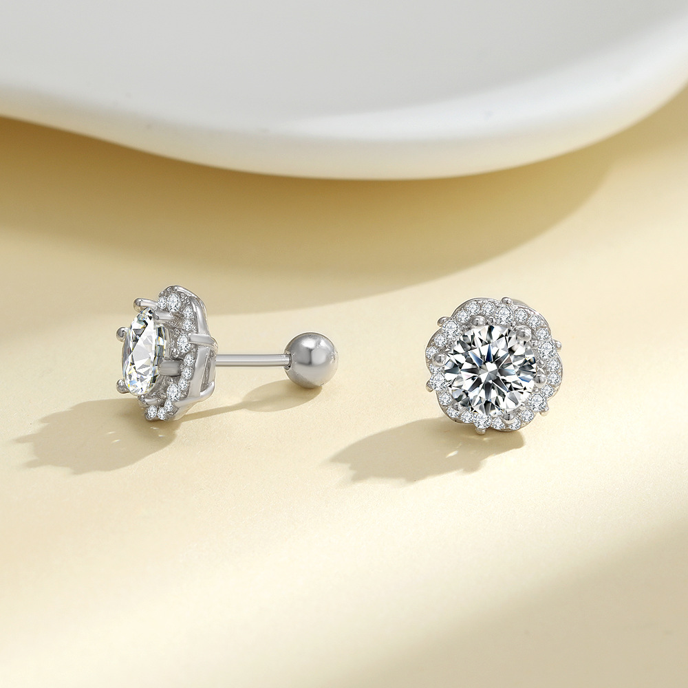 화이트 다이아몬드 귀걸이(1캐럿+1캐럿)