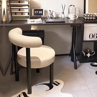 Bedroom Dressing Table Stool Chair Backrest Trendy Ins Style Light Luxury Desk Makeup Stool Simple Makeup Chair Metal