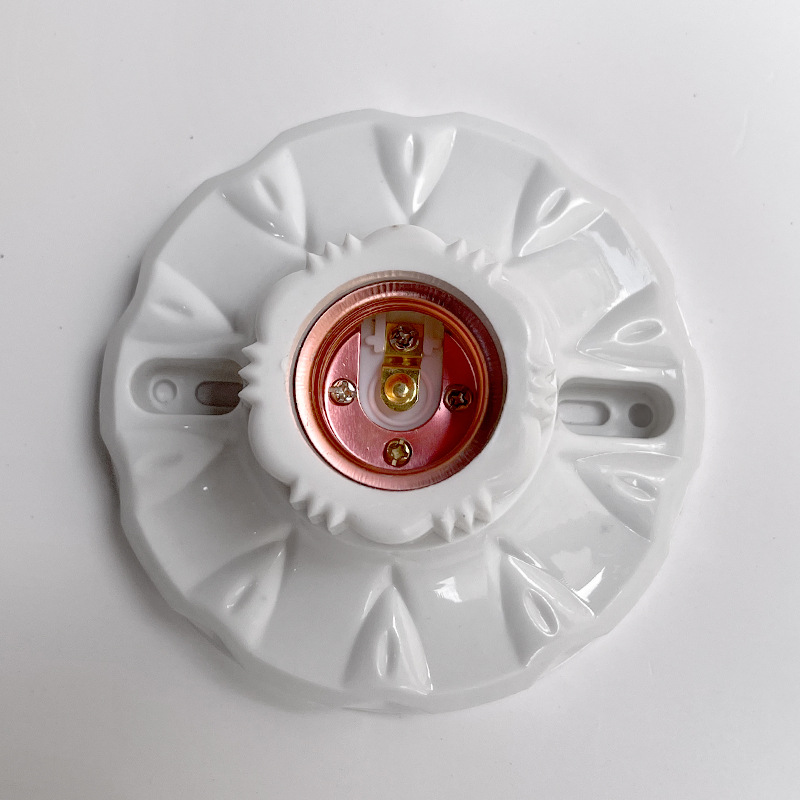 Directo de fábrica E27 soporte de la lámpara tornillo plástico resistente a la presión soporte de la lámpara plana titular de la lámpara de techo engrosada de plástico ingeniería al por mayor