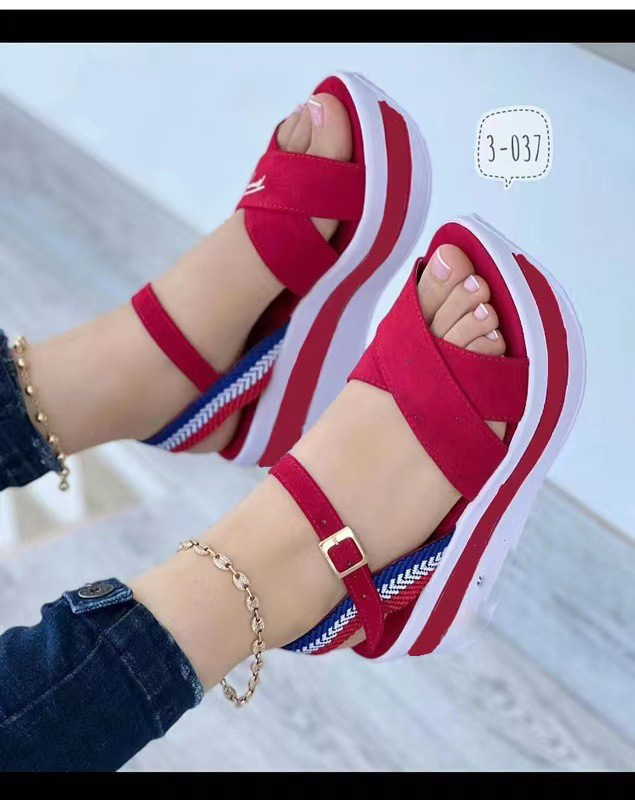 Women's Casual Vacation Color Block Open Toe Platform Sandals display picture 2