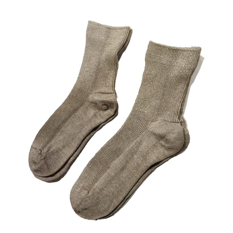 Men's and Women's Breathable and Comfortable Pure Hemp Socks Stripesd Sports Mid-Calf Socks Rain Dew Hemp Socks Hemp Socks