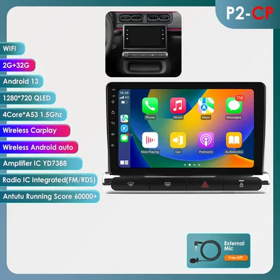 9 inch is suitable for DVD Navigation - 232g-wifi-version-quad-core-carplay-9inch-suitable-for-17-23-citroen-c3-high-configuration