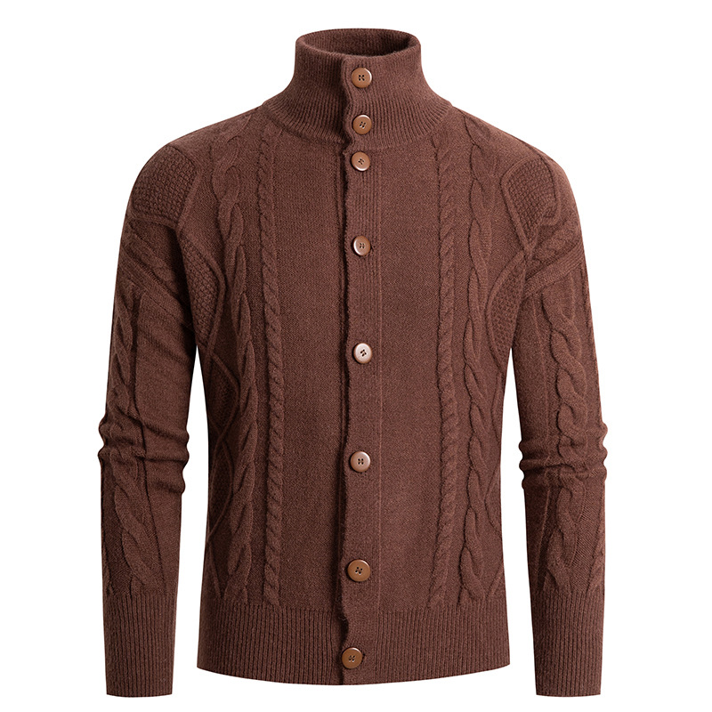Herren Neue Stehkragen Strickjacke Mode Lässig Einfachen Pullover Mantel_voghion.com