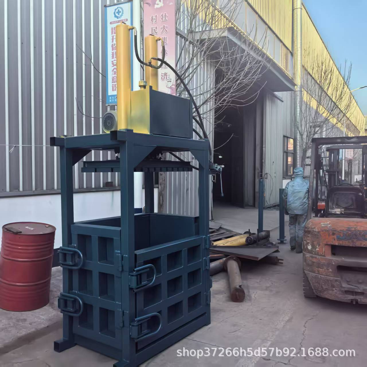 小型半自动立式液压打包机 金属废铁服装海绵稻草纸壳压缩打包机