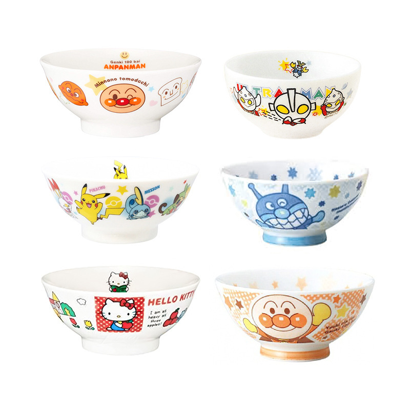 Japanese Bowl Jinzheng Pottery Ultraman Pikachu Bread Superman Japanese Style Children's Tableware Ceramic Bowl Soup Bowl Rice Bowl