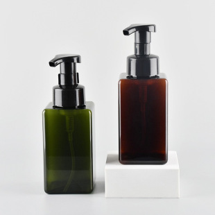 Manufacturer Wholesale 450ml Square Petg Mousse Foaming Bottle Facial Cleanser Press Foam Bottle Hand Sanitizer Sub-Bottle