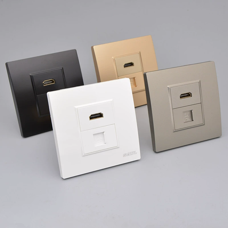 Мультимедийное оборудование 4K TV Video HD линия HDMI с шестью типами гигабитной компьютерной сетевой кабель розетки панели