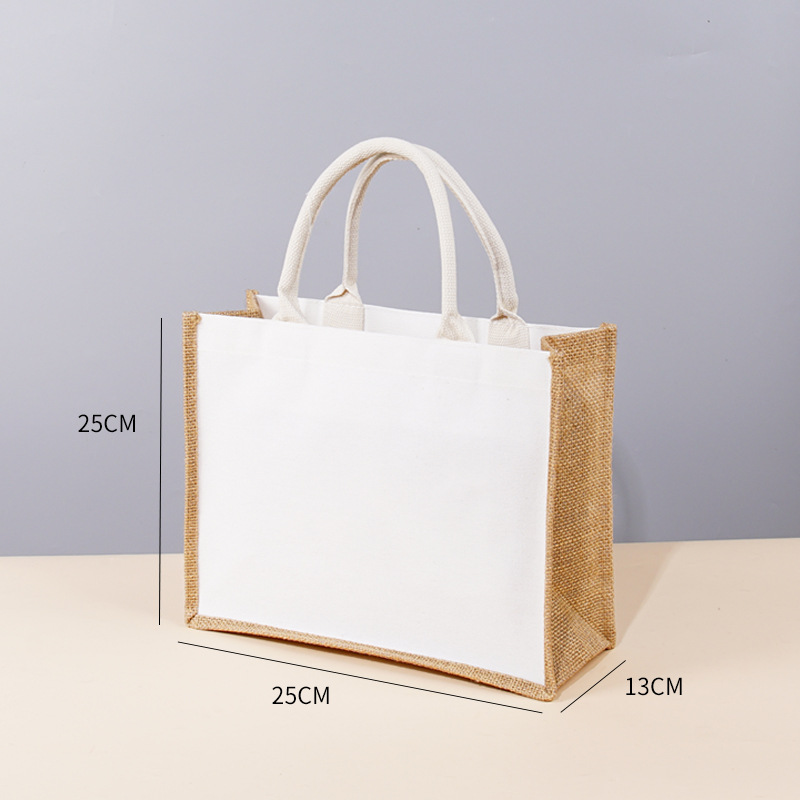 Bolsas de lino personalizadas para regalos de Año Nuevo, bolsas de mano de lino de alta gama de algodón-lino-yute en blanco, bolsas de compras pintadas a mano image 22