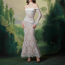 蕾丝轻婚纱春秋新款新娘礼服法式高级气质抹胸超仙鱼尾出门迎宾纱