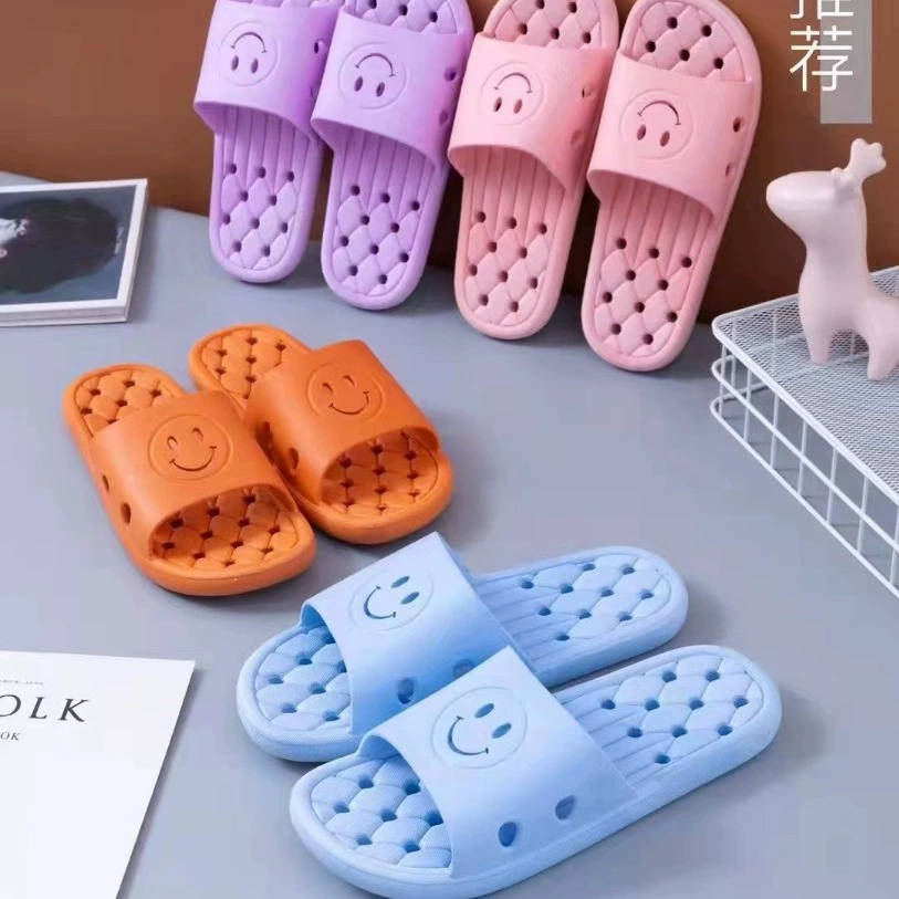 Женские домашние Нескользящие тапочки для дома, ванная, ванна, смайлик, летние тапочки для пар, мужчин, оптом