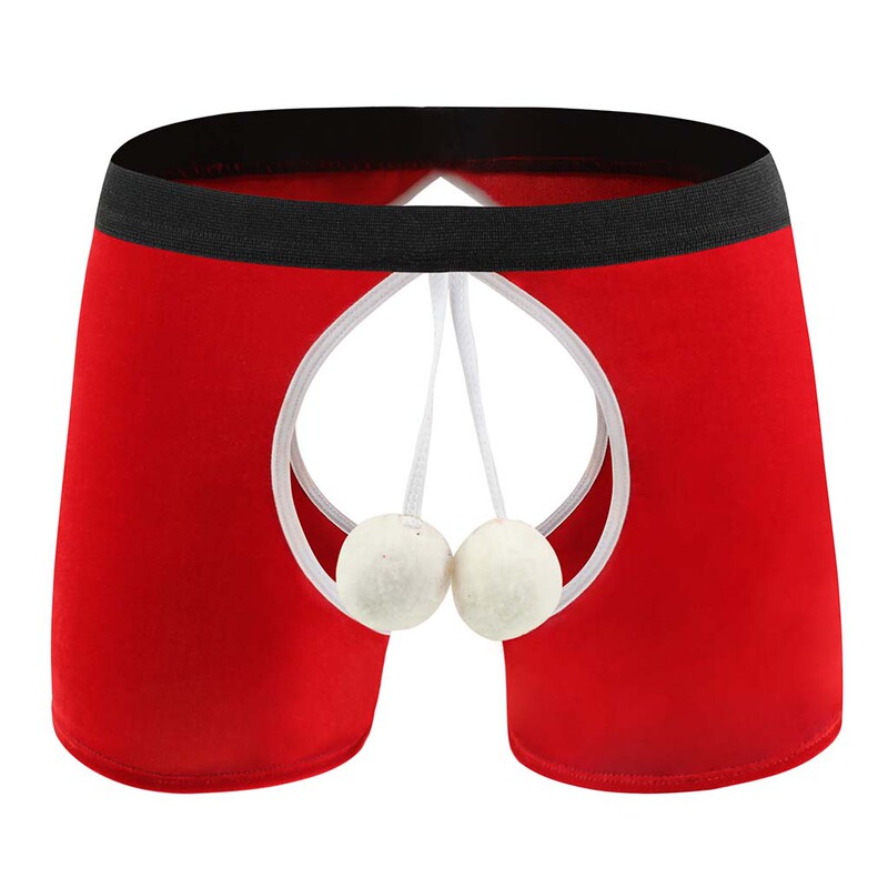 Tzy1095P men's sexy underwear underwear wholesale Christmas ball rubber crotch boxers