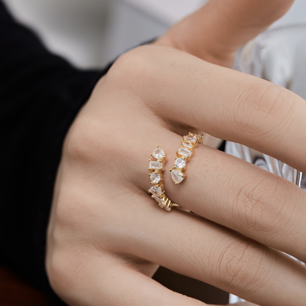 6g Weight Zircon Inlay Material Rings Classification 5, 9, Adjustable Ring Size 1 Piece Quantity Holiday, Daily Occasion 925 Sterling Silver Material Geometric Pattern Women's Gender Plating, Inlay Design Basic, Modern Style, Classic Style Style 925 Sterling Silver Zircon Geometric Rings 36