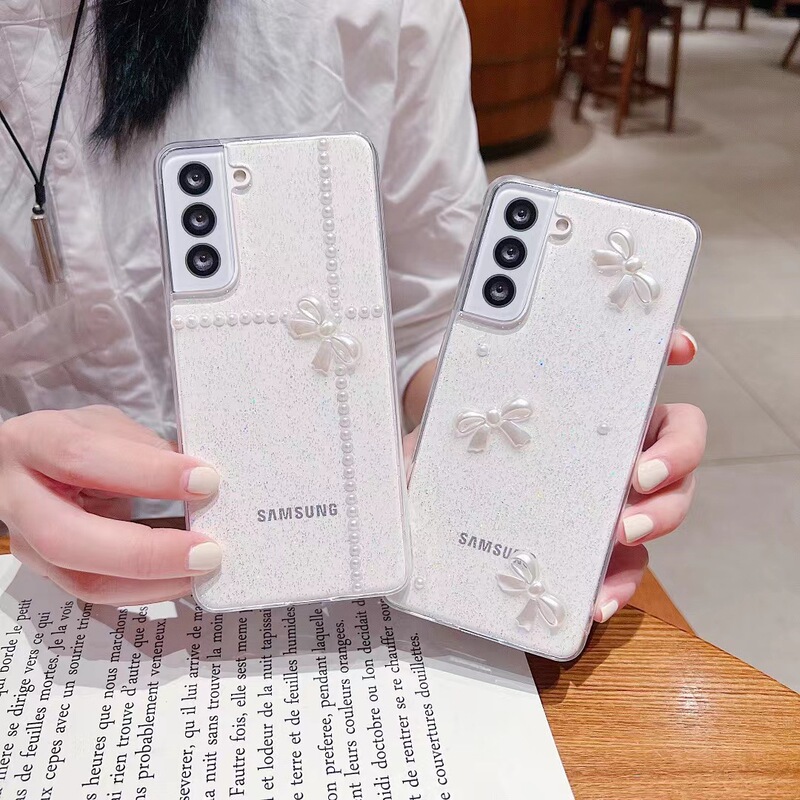 Bowknot for Samsung s24 phone case iphone16 transparent soft rubber note20 all-inclusive protective cover A55 Bowknot for Samsung s24 phone case iphone16 transparent soft rubber note20 all-inclusive protective cover A55