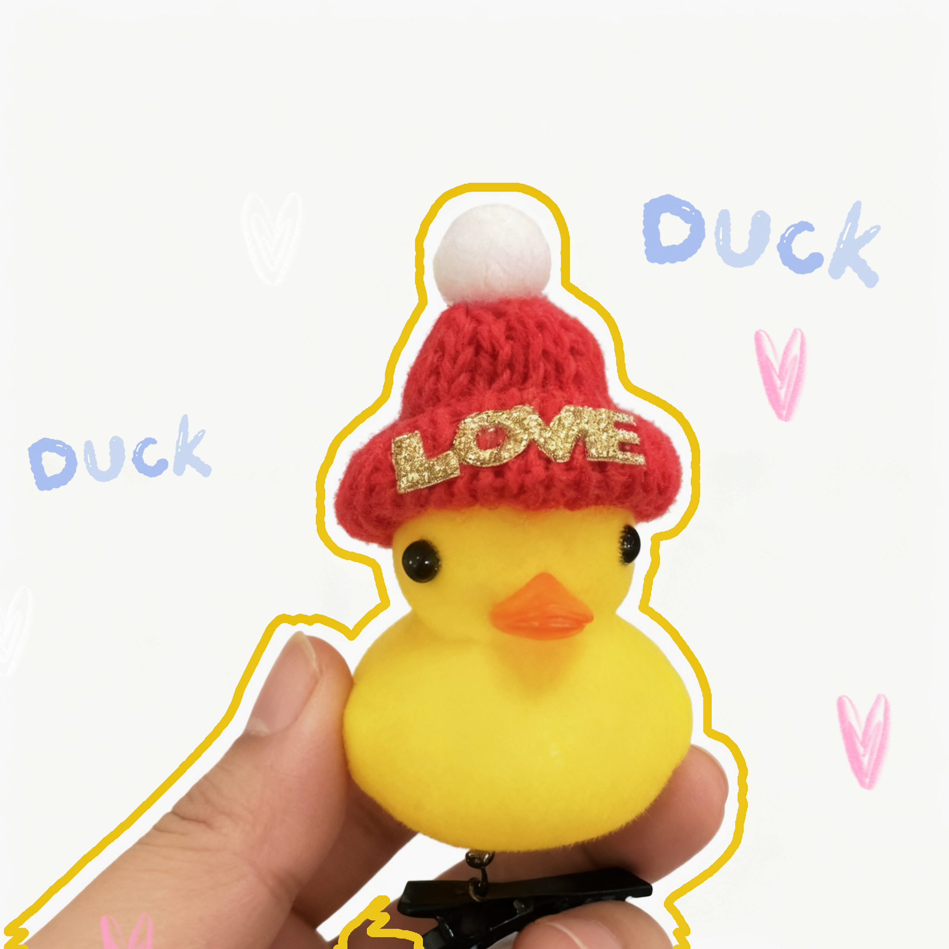 Bonita venta de patos amarillos primavera cabello estereoscópico gran patos dibujos animados adornos de cabello para la clase de jardín de infantes pequeños regalos image 8