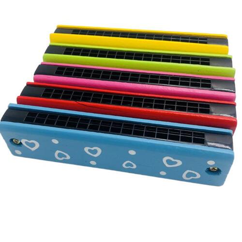Children's music wooden harmonica 16 mouth double row enlightenment musical instrument kindergarten student teaching supplies toys wholesale