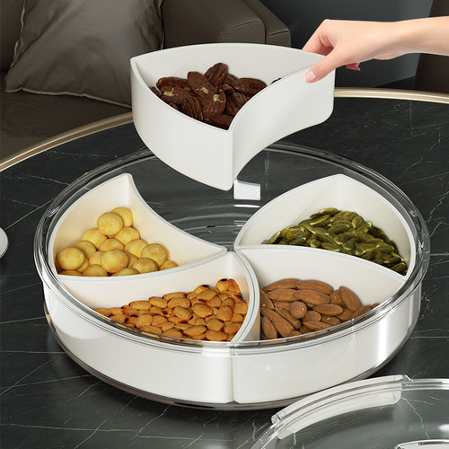 PET fruit bowl for home living room, light luxury candy nuts snack dry fruit storage bowl, transparent fruit bowl