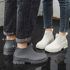 Cross-border fashion rain boots for men's outerwear, Korean style, versatile couple's model, slip-resistant rain boots with thick soles, comfortable, slip-resistant kitchen shoes for women.