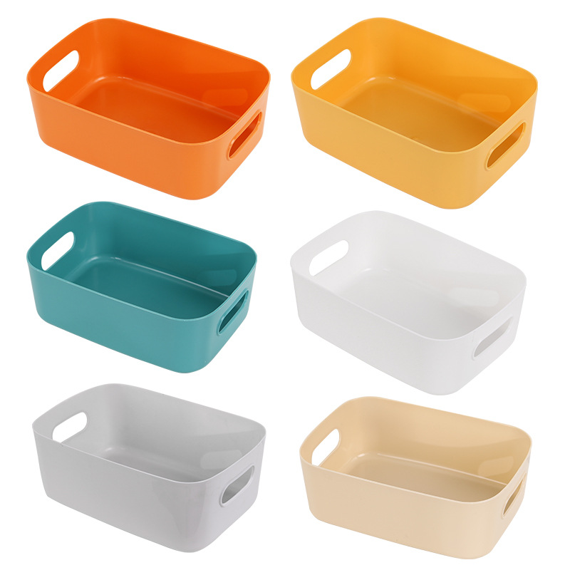 Caja de almacenamiento de artículos diversos de estilo japonés caja de plástico de escritorio caja de organización de cosméticos caja de almacenamiento de cocina cesta de almacenamiento de aperitivos