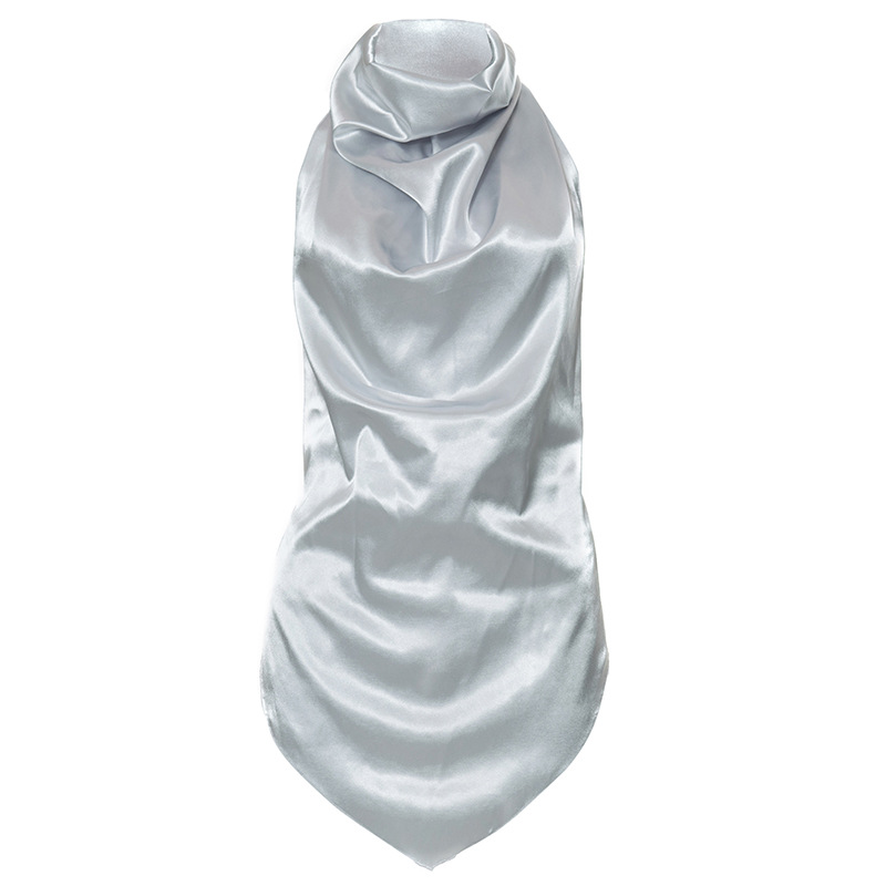 Damenbekleidung, einfarbig, rückenfrei, unregelmäßig, modisch, kreativ_voghion.com