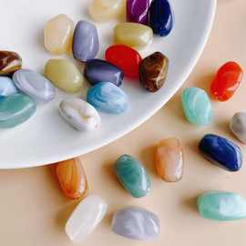 新款diy饰品配件亚克力菱形仿石头珠手机壳链珠子双色不规则晕染